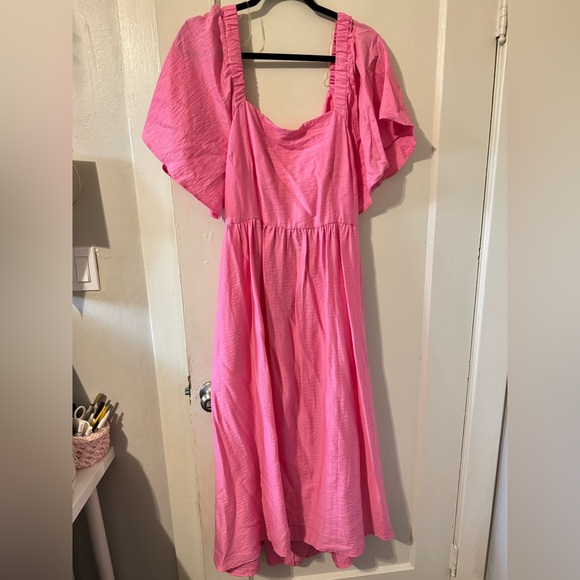 Pink Ruffle Sleeve Dress - Picture 1 of 3